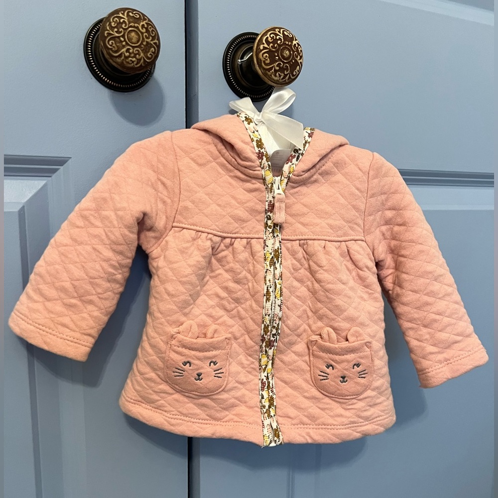Carter’s 6mo Pink quilted bunny jacket